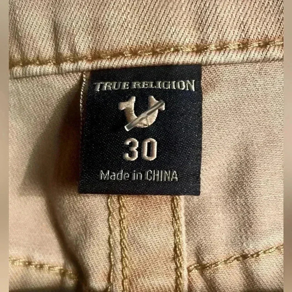 True religion “geno” relaxed  slim fit peach denim jean shorts 30 - Picture 5 of 6